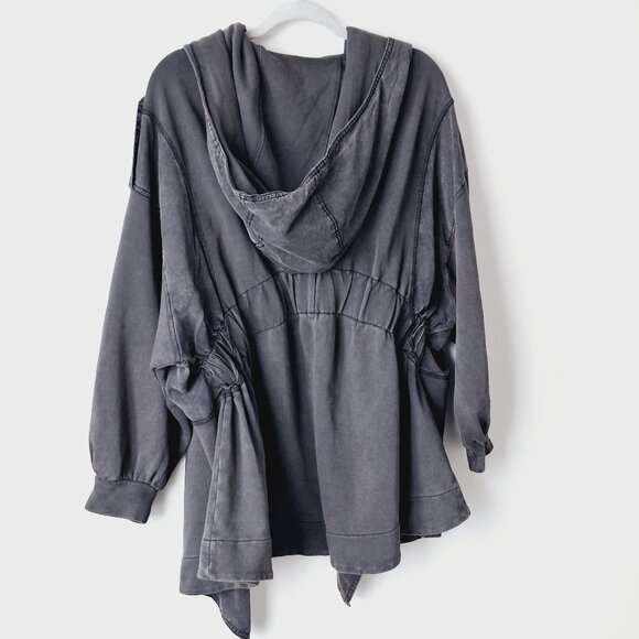 Free People C’mon Hooded Oversized Cardigan Jacket - Black - Picture 7 of 7